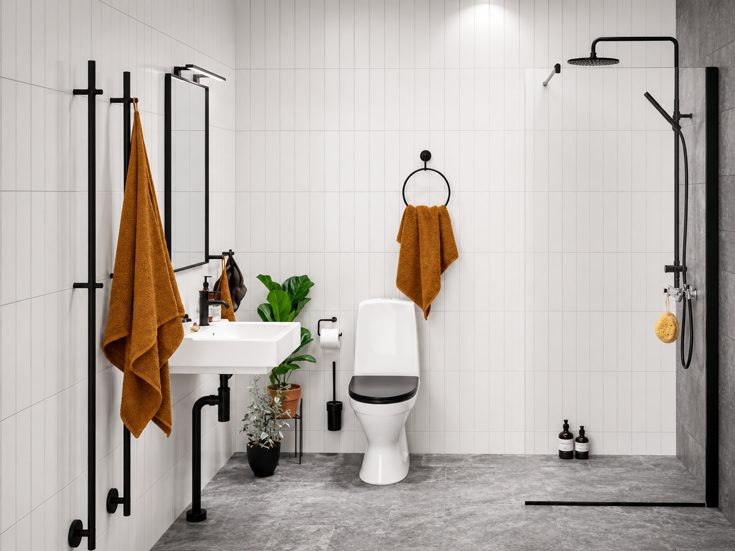 Alterna Lusso Black Skärmvägg Klarglas 90 cm inklusive Monterat & Klart