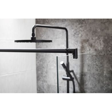 Alterna Lusso Black Skärmvägg Klarglas 90 cm inklusive Monterat & Klart