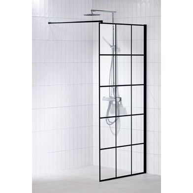Alterna Lusso Black Skärmvägg Klarglas 80 cm inklusive Monterat & Klart