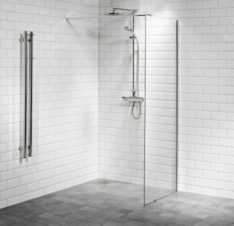 Alterna Lusso Skärmvägg Klarglas 100 cm fast duschvägg inklusive Monterat & Klart